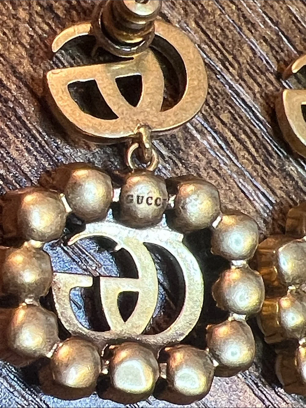 Gold-Tone Pearl Drop G Logo Earrings